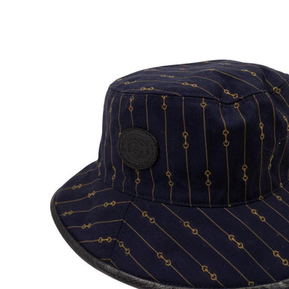 Navy And Beige GG Motif Reversible Bucket Hat