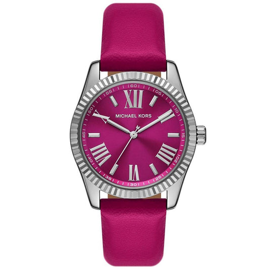 Women's Lexington Three-Hand Fuchsia Leather Watch 38mm