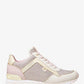Maddy Leather and Glitter Chain-Mesh Trainer
