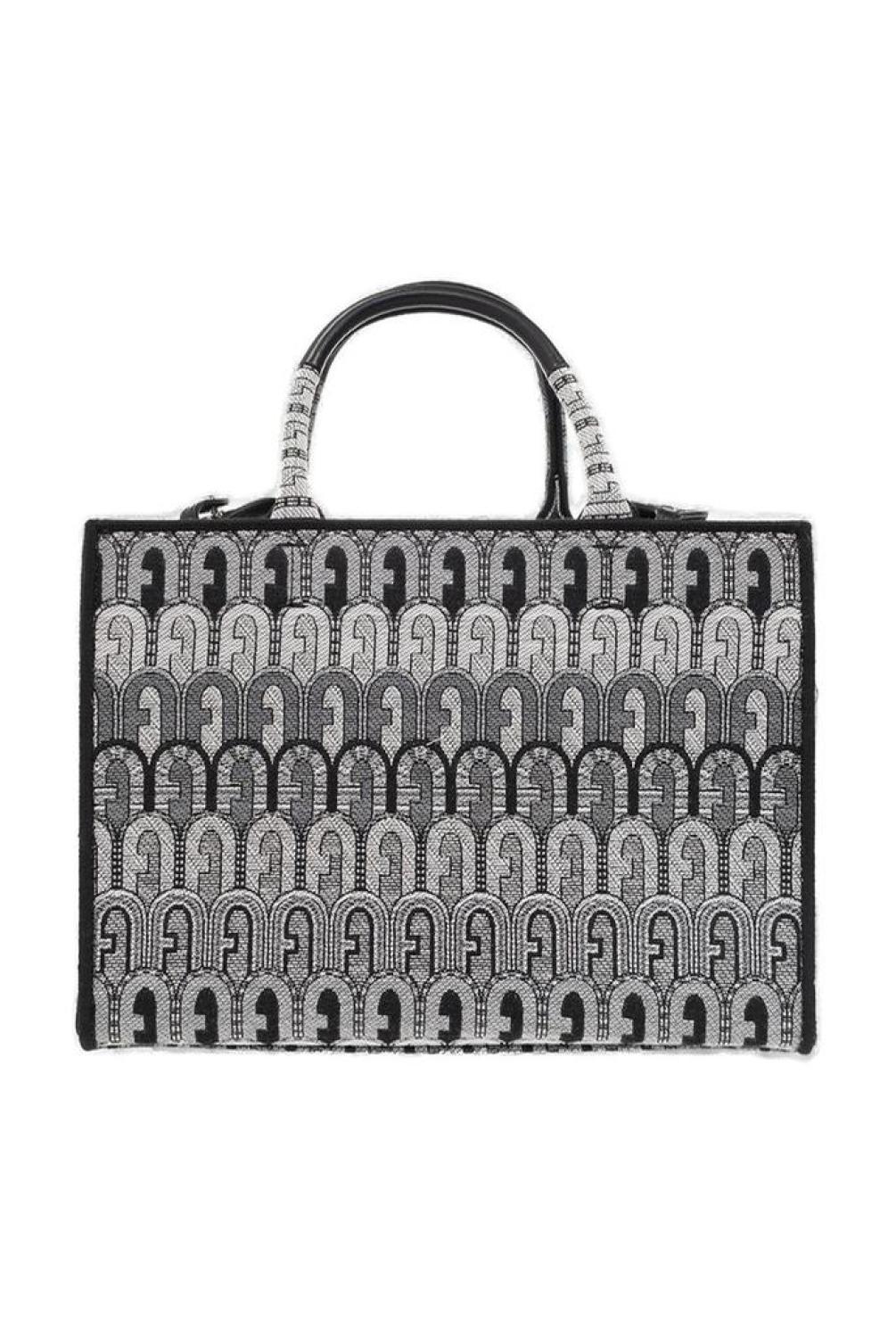 Furla Toni Antracite Jacquard Tote Bag