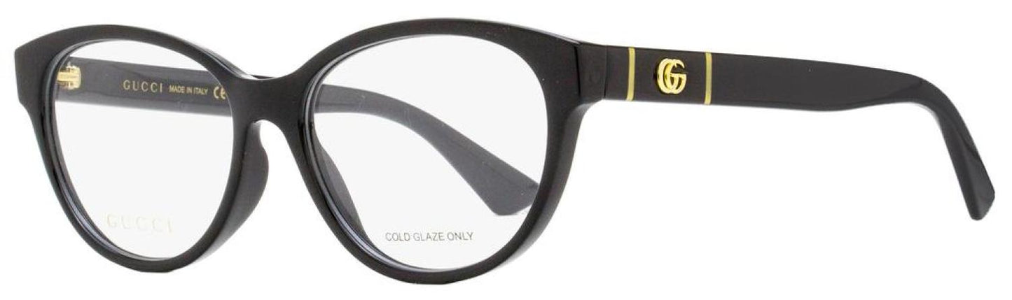 Gucci Women's Oval Eyeglasses GG0633O 001 Black/Gold 54mm