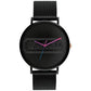 Men's Charles Black-Tone Stainless Steel Mesh Bracelet Watch 41mm