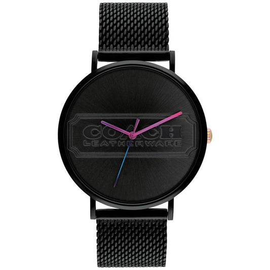 Men's Charles Black-Tone Stainless Steel Mesh Bracelet Watch 41mm