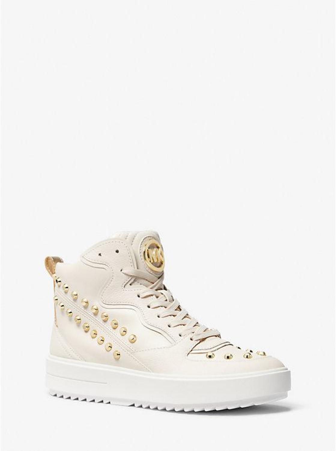 Emmett Studded Stripe Leather High-Top Sneaker