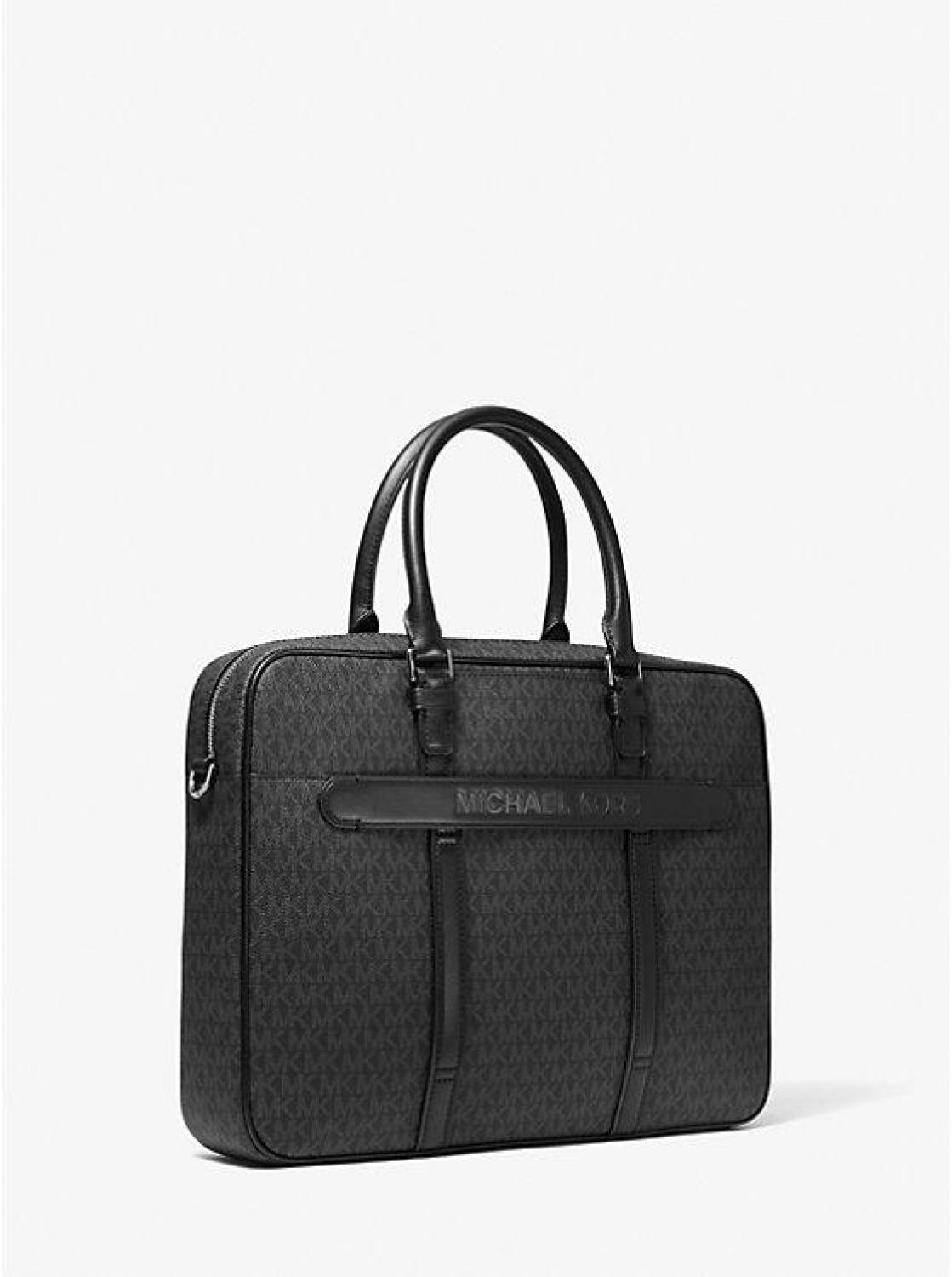 Hudson Logo and Leather Briefcase