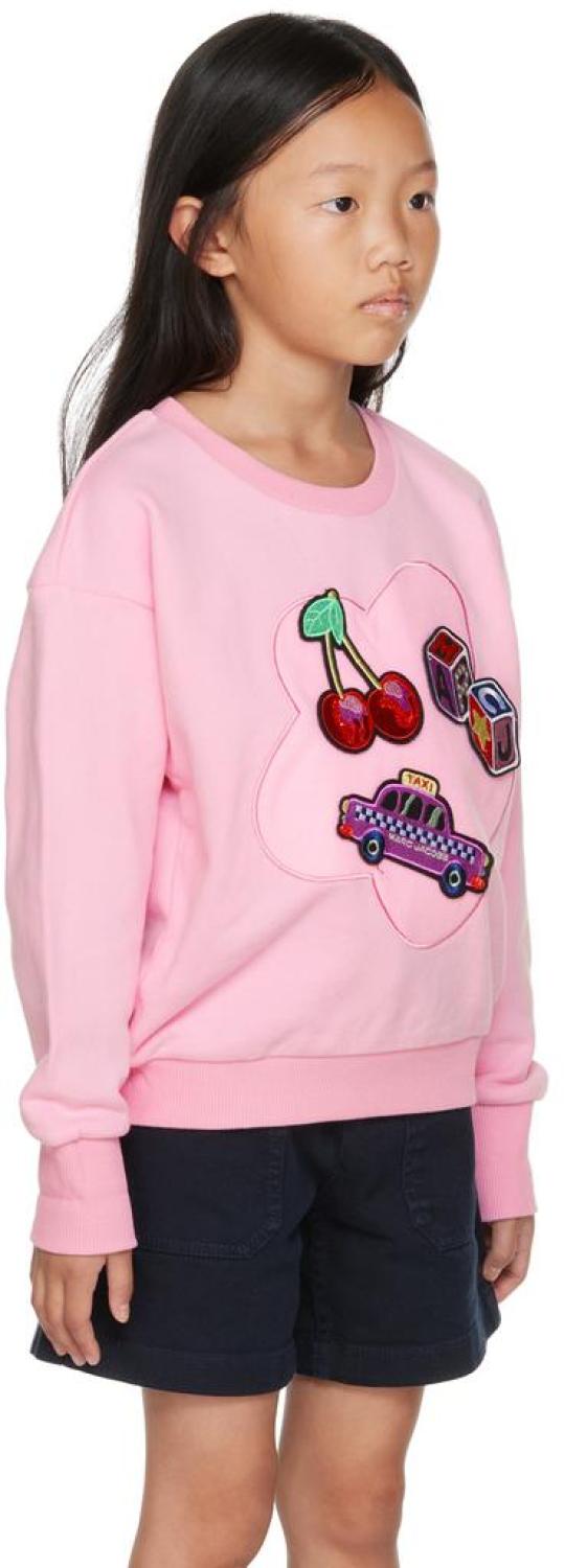 Kids Pink Urban Jungle Detachable Patch Sweatshirt