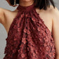 Floral Halter Top In Red