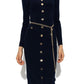 Michael Michael Kors V-Neck Stretch Belted Midi Dress