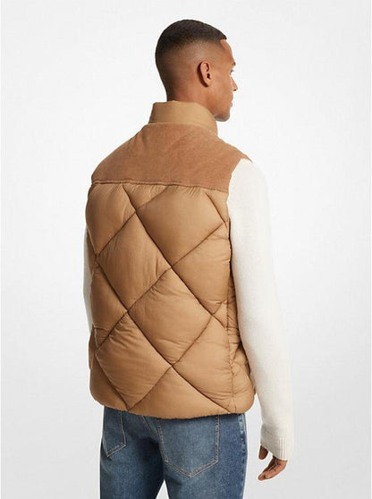 Corduroy and Quilted Nylon Vest