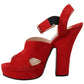 Prada Suede Leather Sandals Ankle Strap Heels Women's Shoes