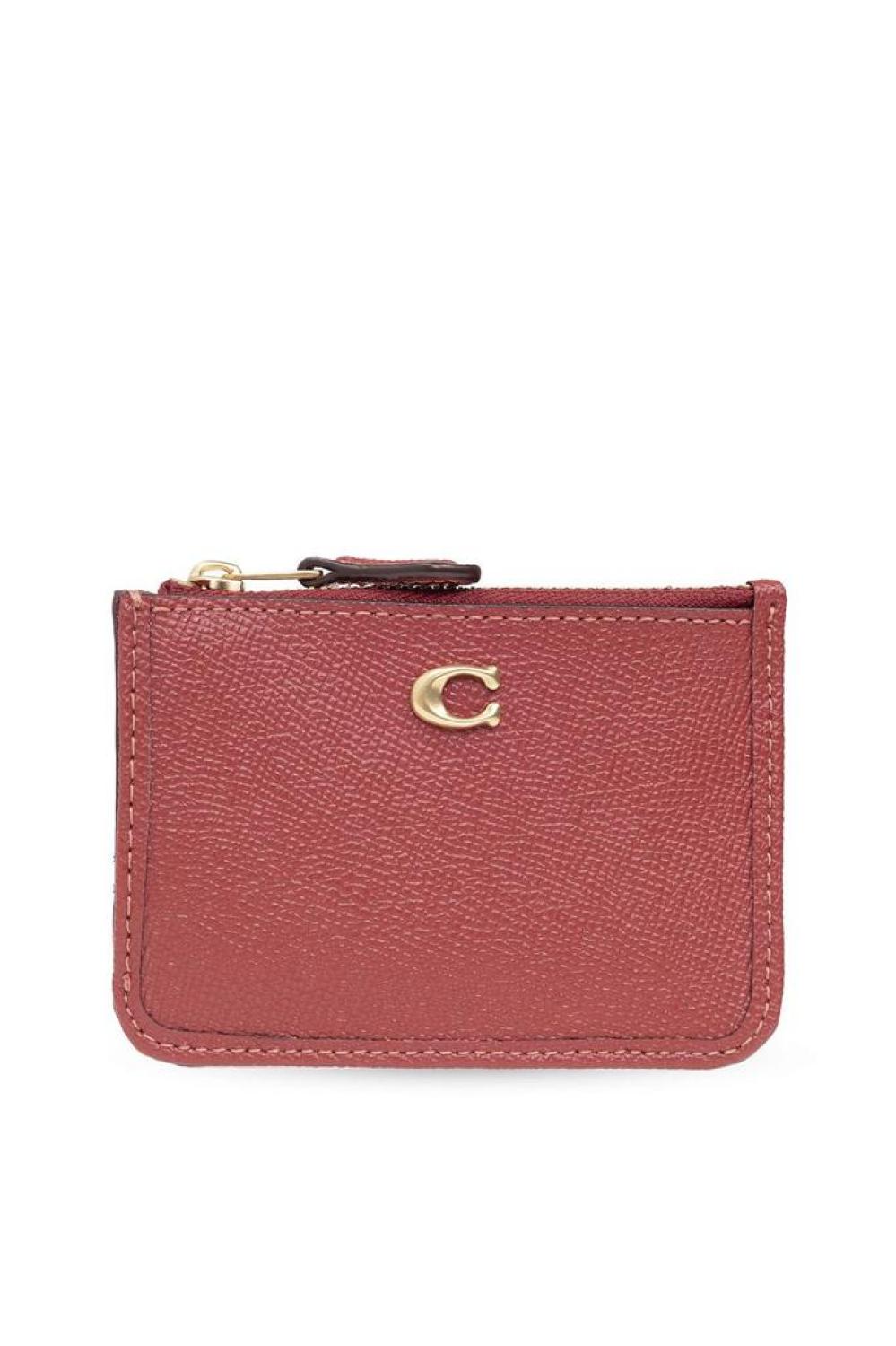 Coach Logo Plaque Zipped Card Case