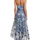Marchesa Notte Embroidered Lace Midi Dress