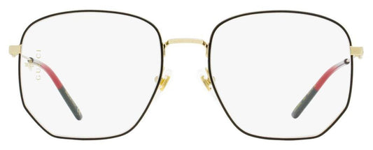 Gucci Women's Octagonal Eyeglasses GG0396O 001 Gold/Black/Green/Red 56mm