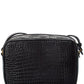Saint Laurent Lou Croc-Embossed Leather Camera Bag
