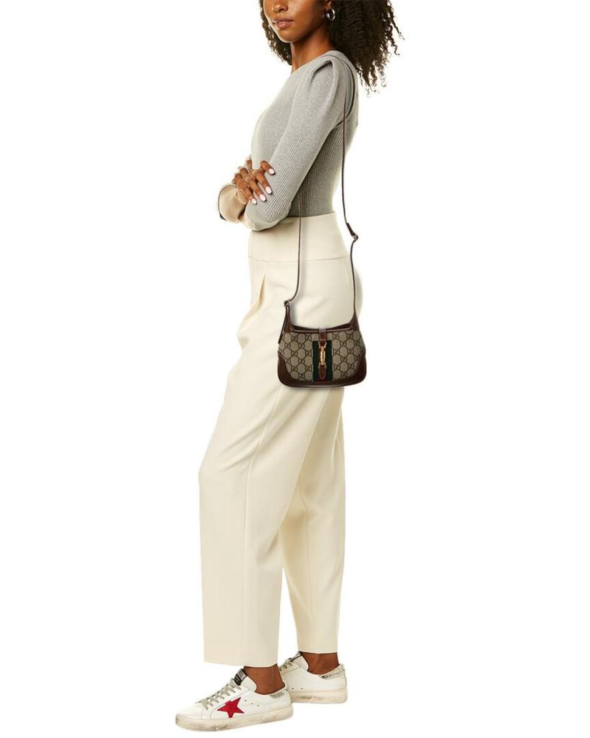 Gucci Jackie 1961 Mini GG Supreme Canvas Leather Shoulder Bag