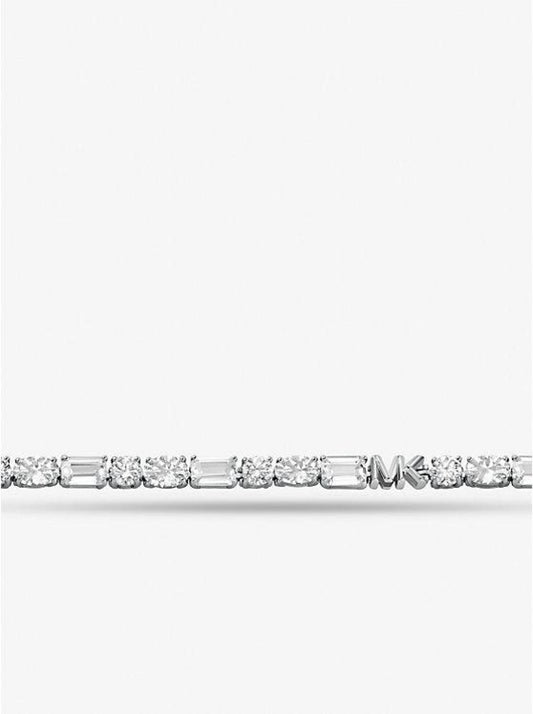 Precious Metal-Plated Sterling Silver Cubic Zirconia Tennis Bracelet