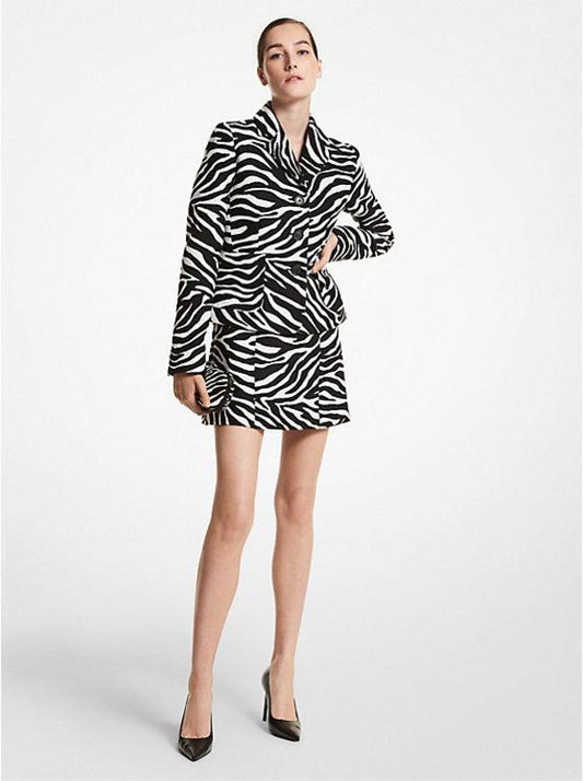 Zebra Wool Jacquard Jacket