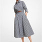 Gingham Stretch Cotton Poplin Shirtdress