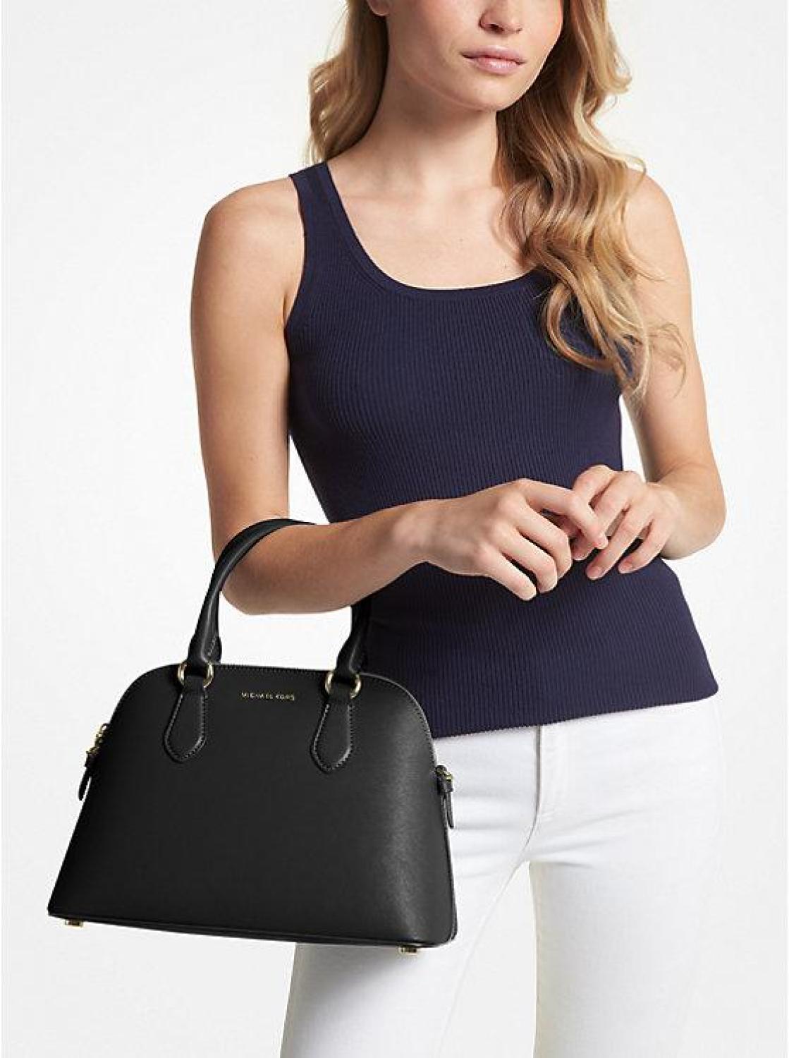 Veronica Medium Saffiano Leather Dome Satchel