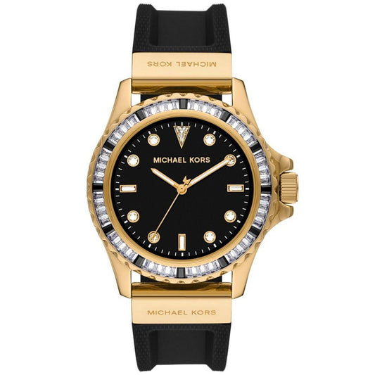 Women's Everest Three-Hand Black Silicone Watch 42mm