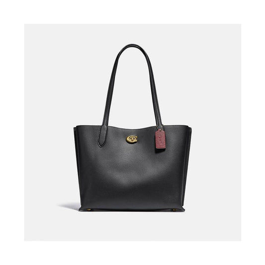 Polished Pebble Leather Willow Tote with Interior Zip Pocket