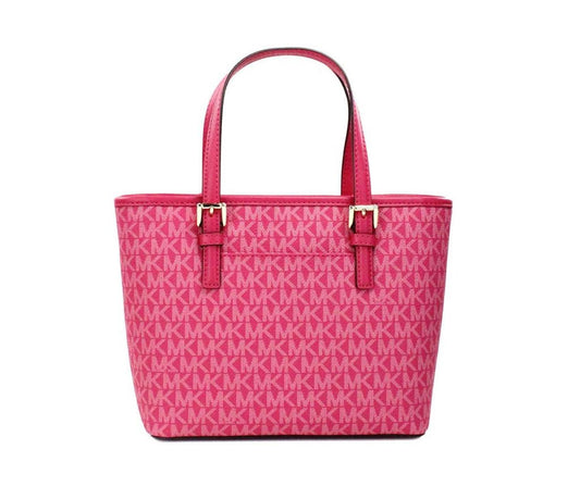 Michael Kors Jet Set PVC Leather XS Carryall Top Zip Tote Bag Women's Purse