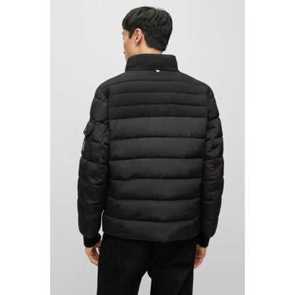 Water-repellent padded jacket with zip closure