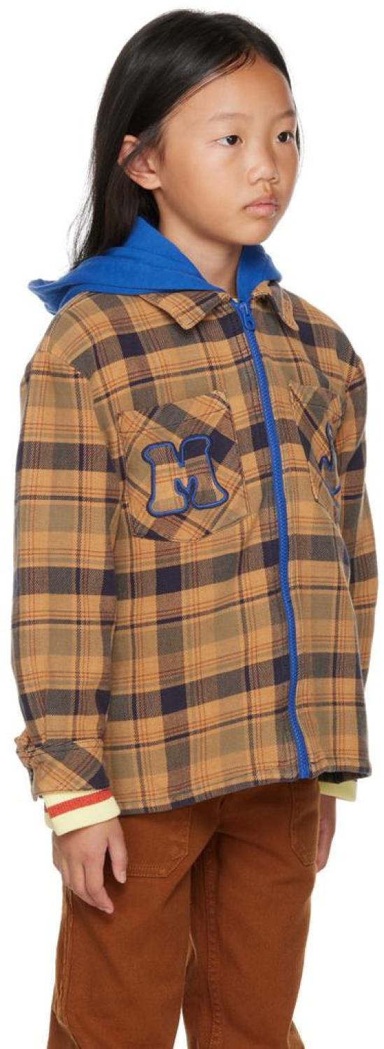 Kids Brown Check Hoodie