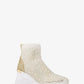 Skyler Crystal Embellished Metallic Stretch Knit Sock Sneaker