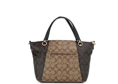 COACH Kacey   Blocked Signature Canvas Top Zip Satchel Women's Handbag