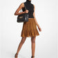 Leopard Print Georgette Ruffled Skirt