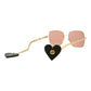 Square-Frame Metal Sunglasses