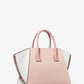 Avril Large Color-Block Pebbled Leather Top-Zip Satchel
