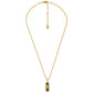 14K Gold Plated Tiger's Eye Dog Tag Necklace
