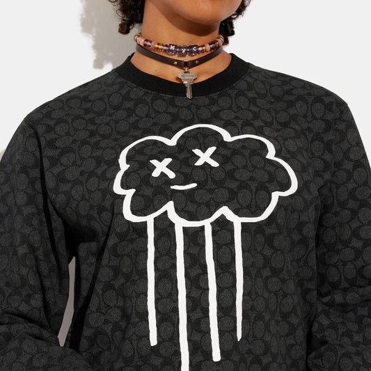 Coach Outlet Rain Cloud Sweatshirt In Organic Cotton