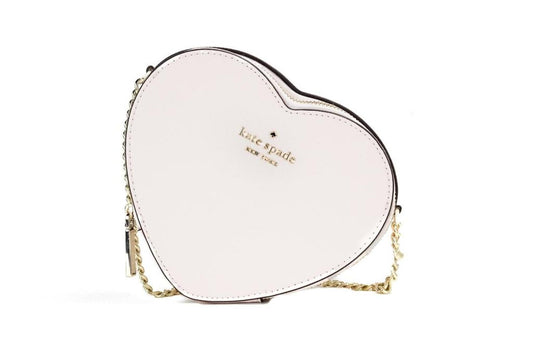 Kate Spade Love Shack  Rose Mini Leather Chain Heart Crossbody Women's Handbag