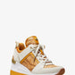 Georgie Animal Print Logo and Leather Trainer
