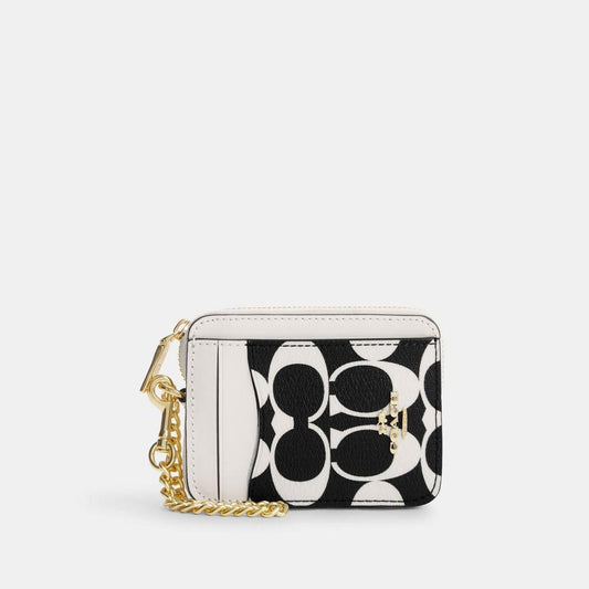 Coach Outlet Zip Card Case In Signature Canvas