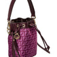 FENDI Mon Tresor Mini Tapestry & Leather Bucket Bag