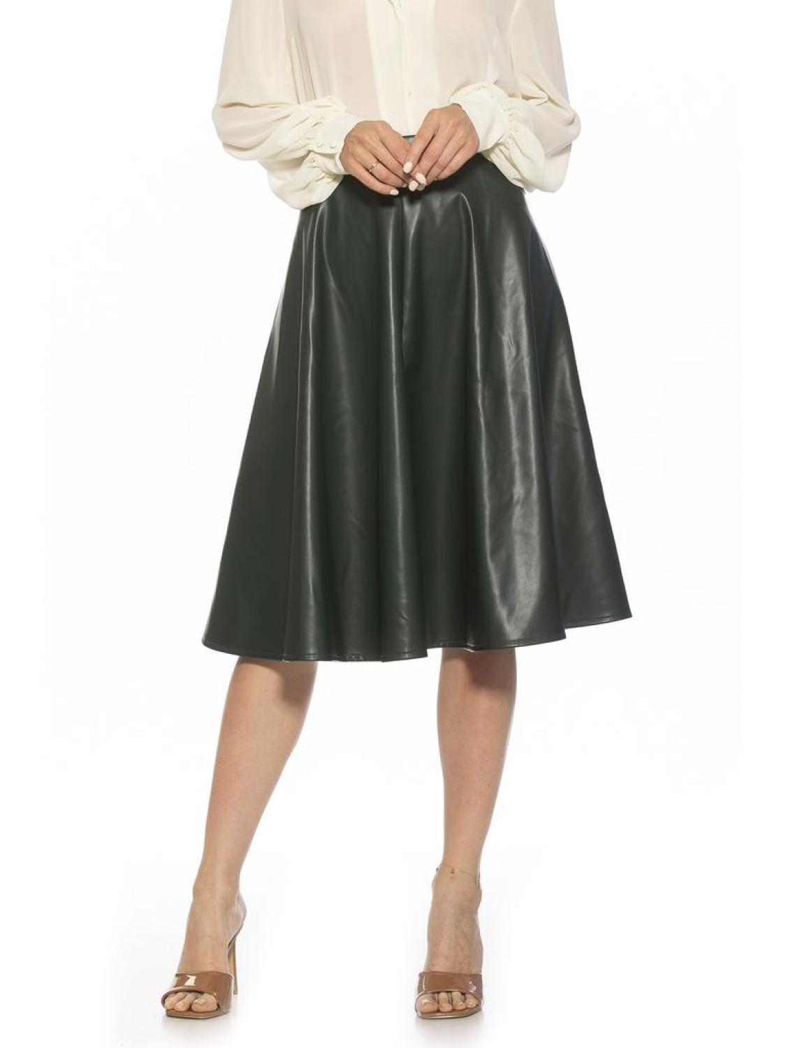 Pleather Midi Skirt