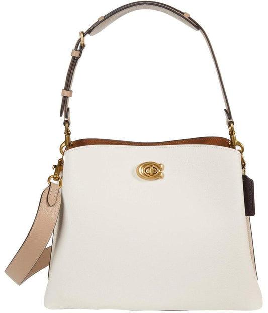 Color-Block Leather Willow Shoulder Bag