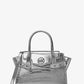 Carmen Medium Metallic Crocodile Embossed Belted Satchel