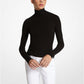Ribbed Stretch Viscose Turtleneck Sweater