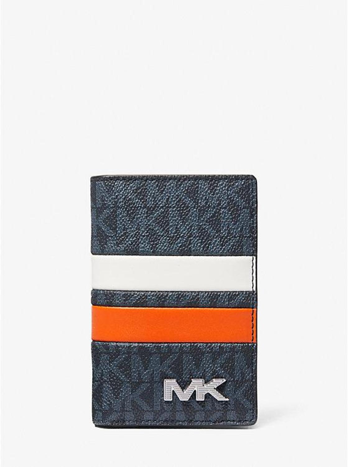 Signature Logo Stripe Bi-Fold Card Case