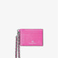 Small Pebbled Leather Chain Card Case