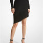 Double Faced Wool Asymmetric Fringed Skirt