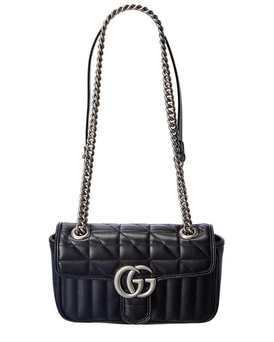 Gucci GG Marmont Mini Matelasse Leather Shoulder Bag, Black