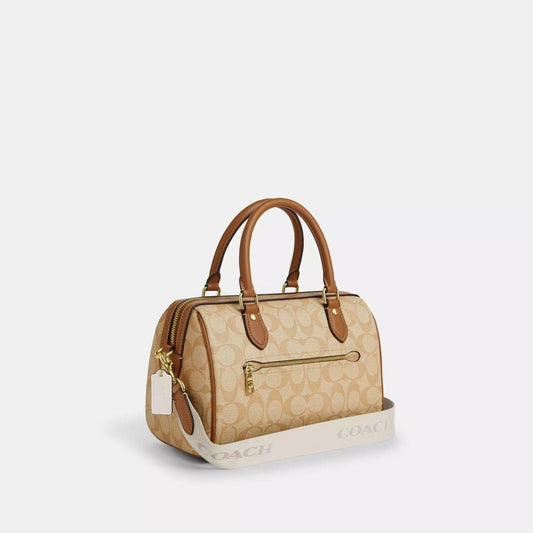 Coach Outlet Rowan Satchel In Signature Canvas With Stripe
