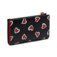 Morgan Stencil Hearts Embossed Printed Saffiano Leather Small Slim Bifold Wallet
