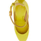 Valentino garavani tan-go patent leather platform pump